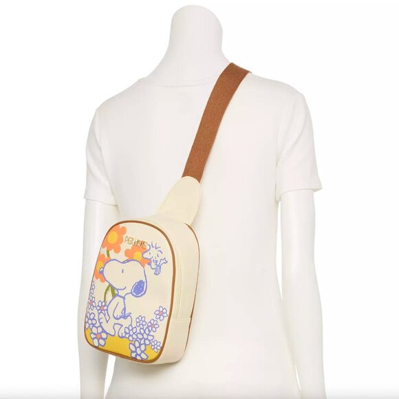 Peanuts Snoopy and Woodstock Sling Bag Backpack - Picture 4 of 6